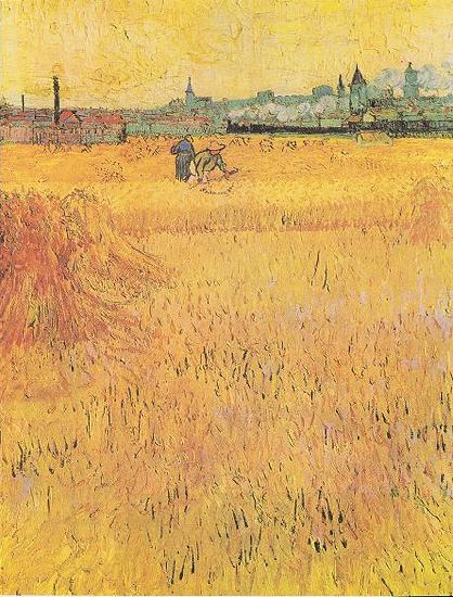 Vincent Van Gogh Wheat field with View of Arles oil painting picture
